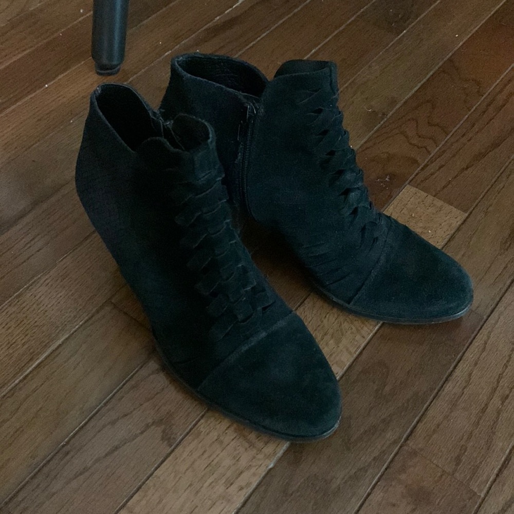 Gorgeous black suede free people booties.